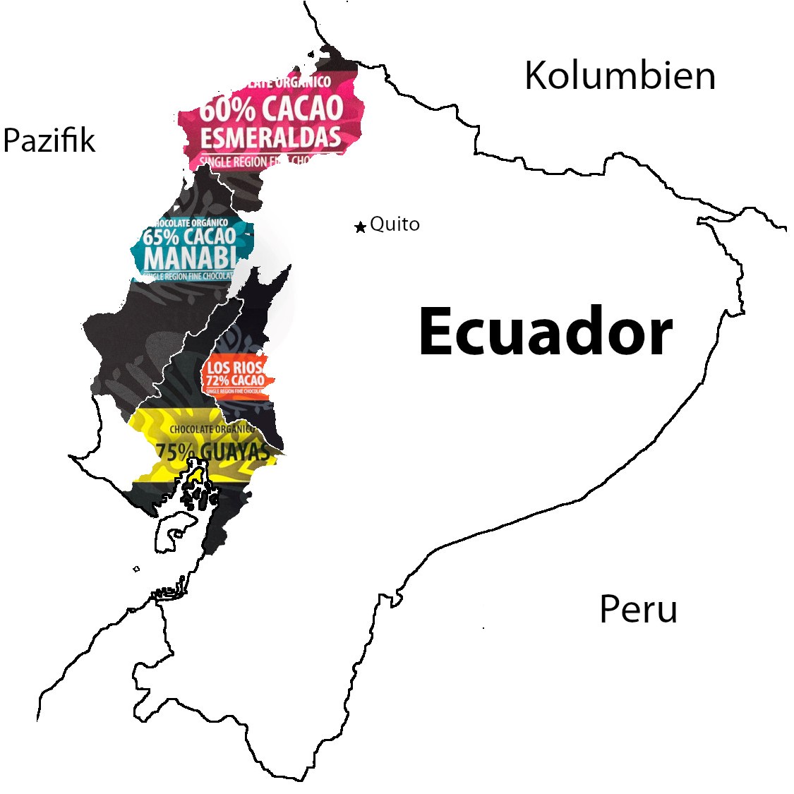 ecuador, regionen, esmeraldas, manabi, los rios, guayas